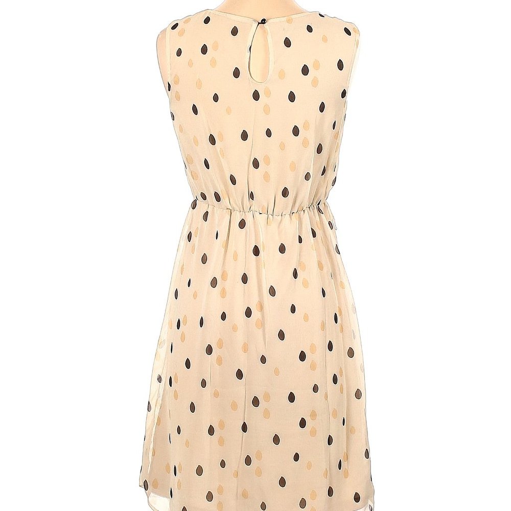 Maurices Ivory Polka Dot Casual Dress High Neck Sleeveless - M
